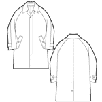 Menswear Trench Coat Rain Coat Raincoat Flat Spec Sketches Technical Fashion Drawing