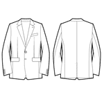 Menswear Tailored 2 Two Button Jacket Sport Coat Flat Spec Sketches Technical Fashion Drawing