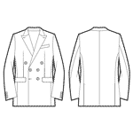 Menswear Tailored 3 Three Button Jacket Sport Coat Flat Spec Sketches Technical Fashion Drawing