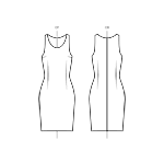 Womenswear Womens Classic Dress With Darts Sleeveless Skirt Flat Spec Sketches Working Technical Fashion Drawing Croquis